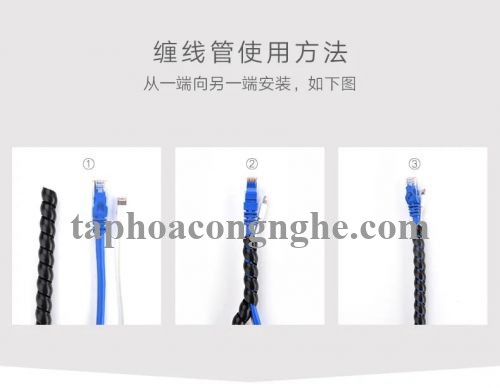 Ugreen 30821 5M Size 10mm màu Đen Dây ống xoắn PE bảo vệ cáp cao cấp LP122 30030821